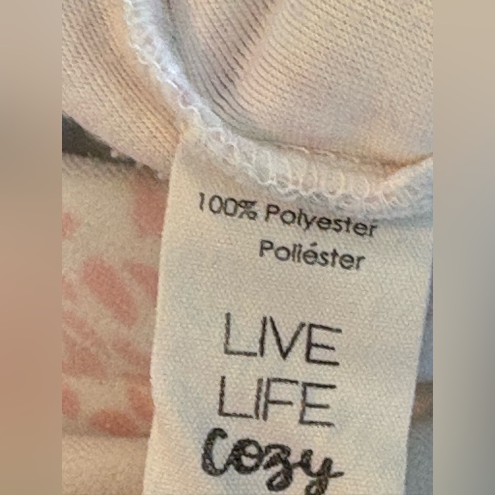 PJ Salvage Live Gratefully Heart Print Jogger Pajama Pants Pink White S - Picture 5 of 8